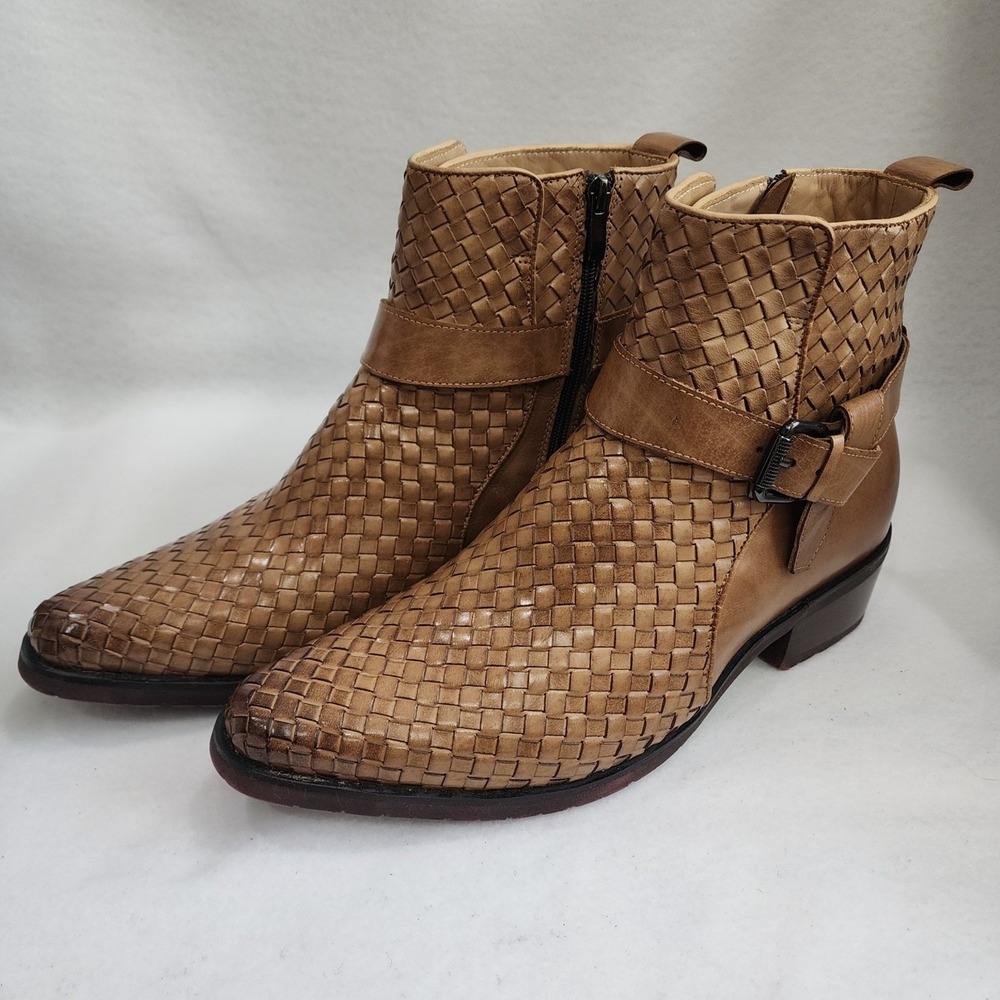 Calto K30524 Men 11 Boot Brown Leather Invisible Height Increasing Elevator Boot